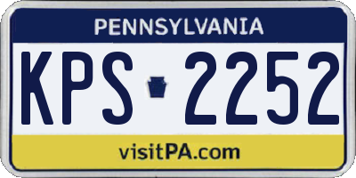 PA license plate KPS2252