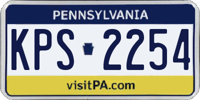 PA license plate KPS2254