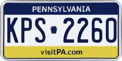PA license plate KPS2260