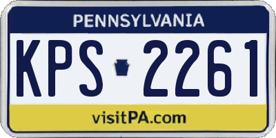 PA license plate KPS2261