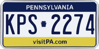 PA license plate KPS2274