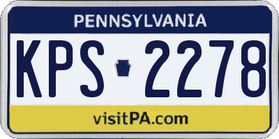 PA license plate KPS2278