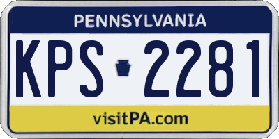 PA license plate KPS2281
