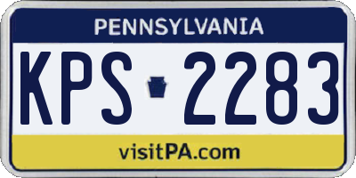 PA license plate KPS2283