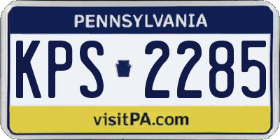 PA license plate KPS2285