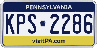PA license plate KPS2286