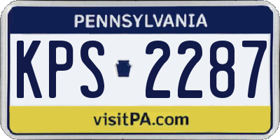 PA license plate KPS2287