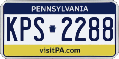 PA license plate KPS2288
