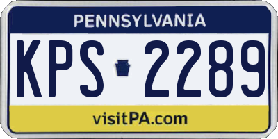 PA license plate KPS2289