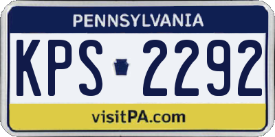 PA license plate KPS2292