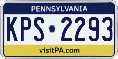 PA license plate KPS2293