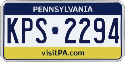 PA license plate KPS2294