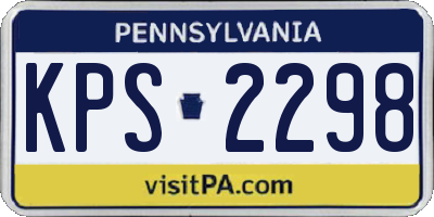 PA license plate KPS2298