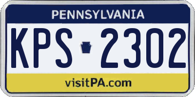 PA license plate KPS2302