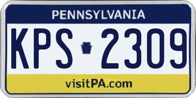 PA license plate KPS2309