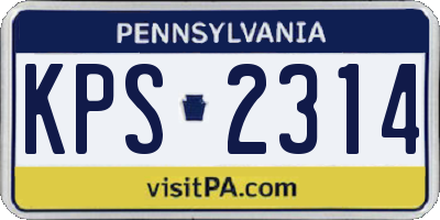 PA license plate KPS2314