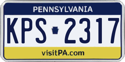PA license plate KPS2317