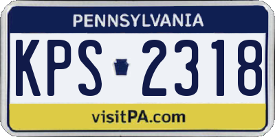 PA license plate KPS2318