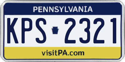 PA license plate KPS2321