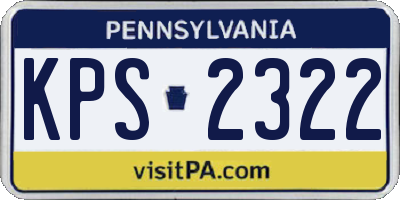 PA license plate KPS2322
