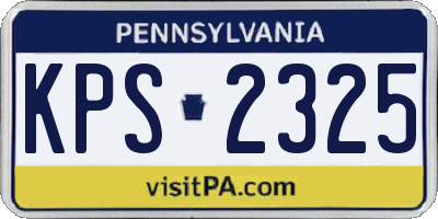 PA license plate KPS2325