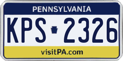 PA license plate KPS2326