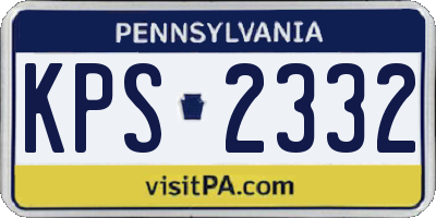 PA license plate KPS2332