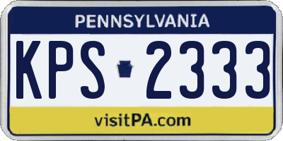 PA license plate KPS2333