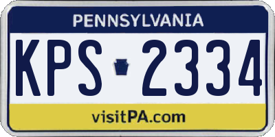 PA license plate KPS2334