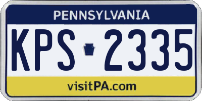 PA license plate KPS2335