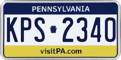 PA license plate KPS2340