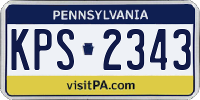 PA license plate KPS2343