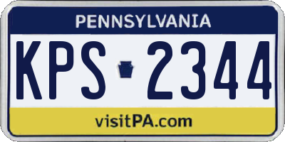 PA license plate KPS2344