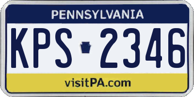 PA license plate KPS2346