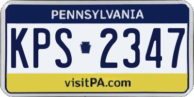 PA license plate KPS2347