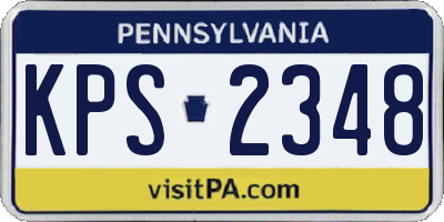 PA license plate KPS2348