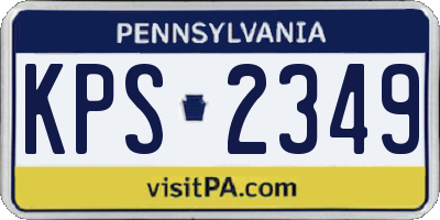 PA license plate KPS2349
