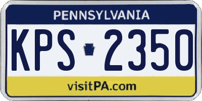 PA license plate KPS2350