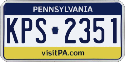 PA license plate KPS2351