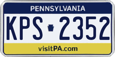 PA license plate KPS2352