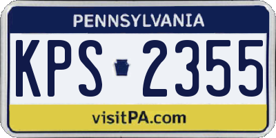 PA license plate KPS2355