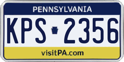 PA license plate KPS2356