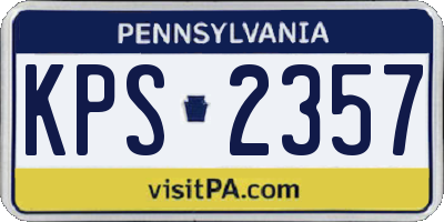 PA license plate KPS2357