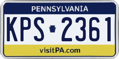 PA license plate KPS2361