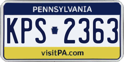 PA license plate KPS2363