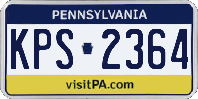 PA license plate KPS2364