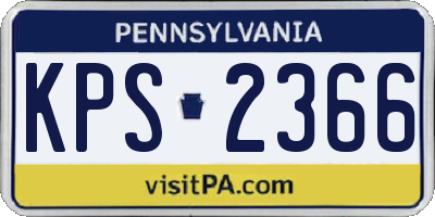 PA license plate KPS2366