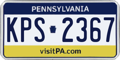 PA license plate KPS2367