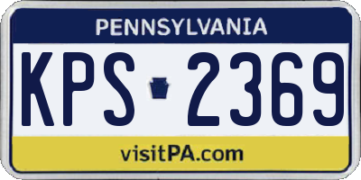 PA license plate KPS2369