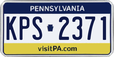 PA license plate KPS2371